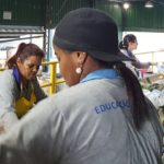 Workers sort recycling