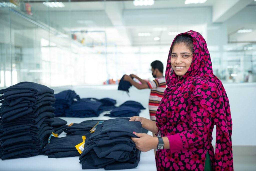 photo of woman in apparel factory