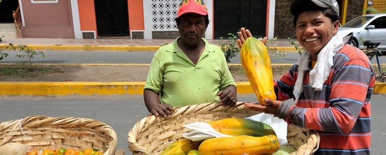 photo of farmer selling produce