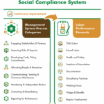 Graphic depicting elements of a Social Compliance System